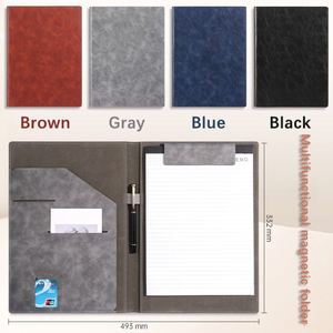 <b>A4</b> Writing Clipboard Office Business PU Leather <b>File</b> Folder with Card Slot Multi-Functional Conference Portfolio - Product Image 3