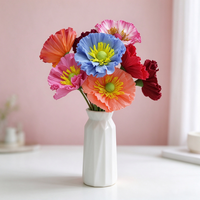 Fleur de pavot en papier crépon faite à la main, réaliste, multicolore, M1032, pour bouquet de mariage, vase décoratif, fête, événement