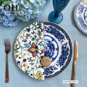 Ohere Moderne leichte Luxus Bone China Teller Weißmarmor Gold Rand Keramik Porzellan Party Teller Abendessen Set für Zuhause & Hochzeit Gericht - Product Image 5