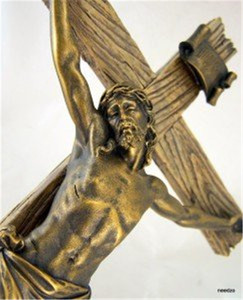 Croce in Resina di Gesù <span class=keywords><strong>Cristo</strong></span> Romano Crocifisso su Croce in Bronzo 13 Pollici Croce da Parete in Pietra Resina - Product Image 3