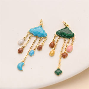 फैशन डिजाइन 18k सोने की प्लेटेड तामचीनी बारिश में बादल बादल छाए हुए बादल स्टाइलिश गहने बनाने के लिए - Product Image 2