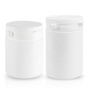 HDPE Flip Top Cap Medicina Vitamina Contenedor Cápsula Nutrición Suplemento dietético Píldora Botellas redondas Pull-Ring Tear Off Cap - Product Image 2