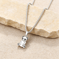 Collier pendentif multi-styles en acier inoxydable avec flacon de parfum croix panda, unisexe, créatif, polyvalent, bijou de mode pour couple, cadeau