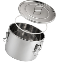 Restaurant & Bar Pot seau en acier inoxydable de 3/5/10/15 gallons pour le stockage des aliments Grand pot de stock scellé en silicone