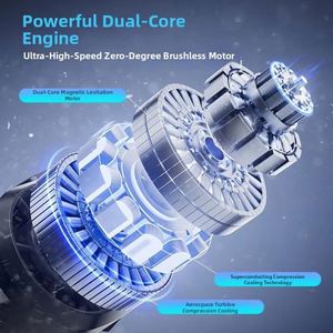 Wearable Mini Portable Led Display Dual Duct High Speed Motor Double Ice Cooling Light Rechargeable Handheld Desk <b>Fan</b> - Product Image 4