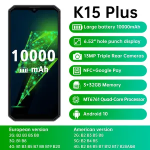 Смартфон OUKITEL K15 Plus на Android 6,52, четыре ядра, экран 10000 дюйма, 10,0 мАч