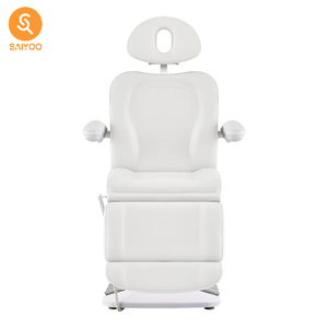 Silla de Belleza Blanca de Lujo con Pedales y Reposabrazos Ajustables - Product Image 2