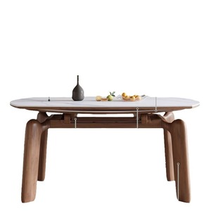 Shulin Furniture Nordic Style Solid <b>Wood</b> Oak Oval <b>Dining</b> <b>Table</b> With <b>Extendable</b> Design For Home <b>Dining</b> Room - Product Image 5