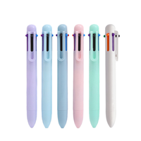 Stylo Bille Multicolore 6-en-1 Macaron Métal Bleu 1,0 mm, Encre Noire, Idéal pour la Promotion et les Cadeaux - Vente en Gros 2026