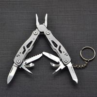 Porte-clés multifonction en acier inoxydable, couteau de poche, pinces, tournevis, mini-outil pliable portable, outil de survie en plein air, porte-clés EDS