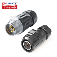 Connecteur électrique étanche IP68 Cnlinko, fil PBT, M20, 4 broches, montage sur panneau, prise circulaire, prise à broches