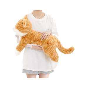 Peluche realista de gato tabby naranja, juguete de peluche suave y esponjoso, muñeco de gatito, almohada de animal realista para decoración del hogar - Product Image 6