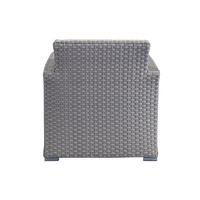 Komfortables Graues Garten-Rattan-Set Zweisitzer-Couch Gartenmöbel 4-teiliges Rattan-Aluminium-Konversations-Sofa-Set