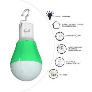 Lampes de camping LED rechargeables par USB Éclairage extérieur portable pour la pêche Corps en plastique ABS/PC blanc vert certifié CE - Product Image 4
