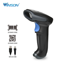 Escáner de Código de Barras 1D con Cable, Lector de Códigos QR con Detección Automática para Pagos Móviles