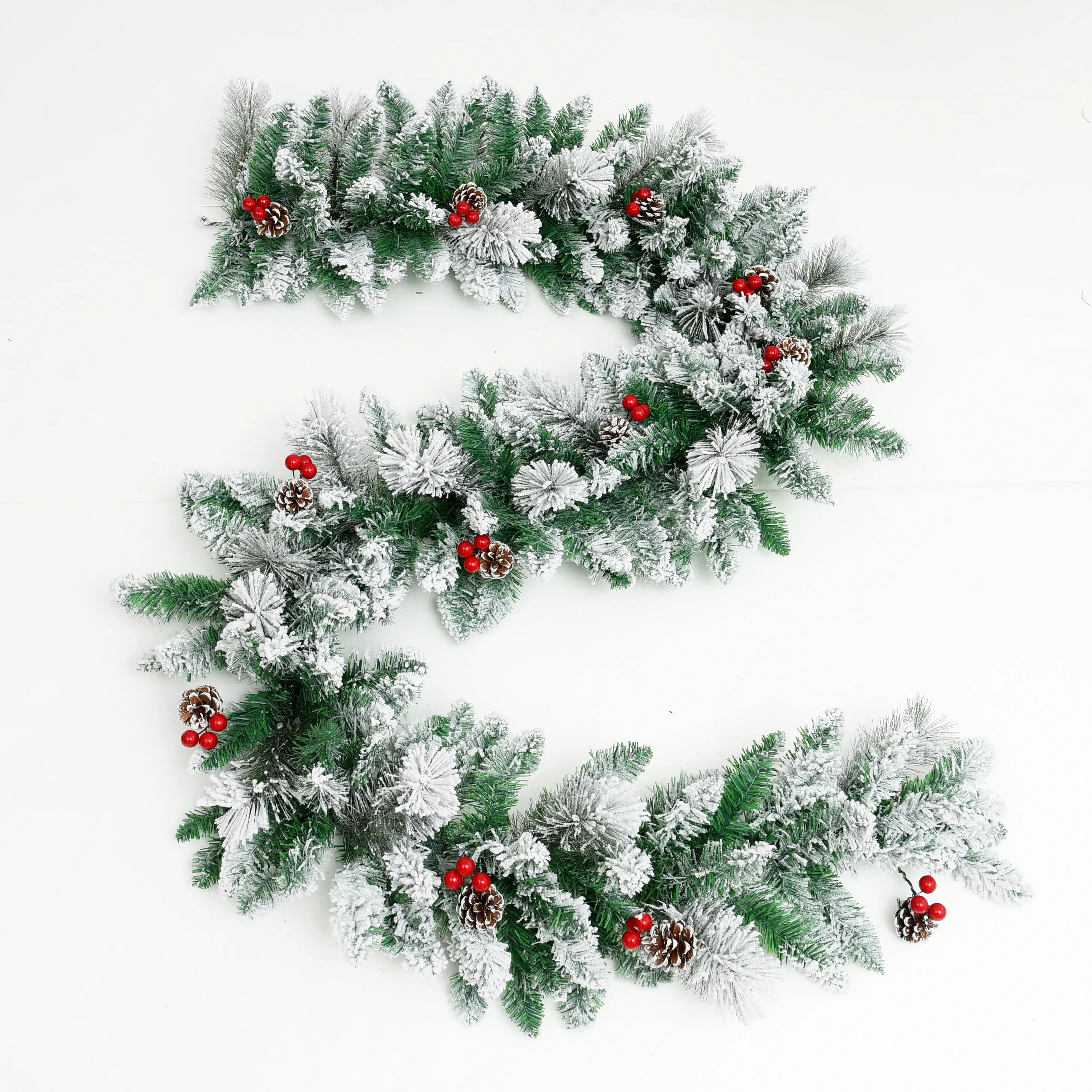 Christmas Ornament Snow Flocked Decoration 2.7m Artificial Christmas Wreath Garland Arbol De Navidads