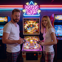 Neonawall Win up Enseigne néon LED USB à intensité variable pour la décoration murale de salles de jeux d'arcade, parcs d'attractions, salles de jeux, bars, vitrines de magasins