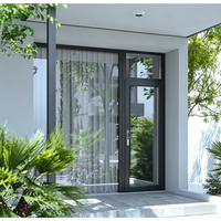 Puerta de Entrada de Aluminio para Tienda, Eficiente Energéticamente, Doble Acristalamiento, Aislada, con Certificación CE