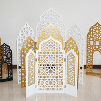 Décoration Murale Islamique Bestseller Nouvelle Collection : Silhouette de Mosquée en Bois Peint – Cadeau Idéal Ramadan pour la Maison
