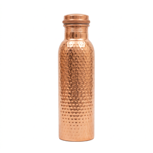 Botella de Cobre con Diseño Martillado, 1 Litro, para Beber Directo, Ecológica, con Tapa, para Hogar, Hotel, Oficina, al Mejor Precio - Product Image 1