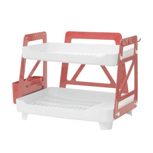 Escurridor de vajilla de plástico sin BPA de doble capa, organizador de utensilios de cocina, color brillante, nuevo diseño - Product Image 4