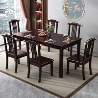 Ensemble de table et chaises rectangulaires minimalistes en chêne pour 6 personnes, pour la maison, la cuisine, le restaurant - Meubles sur mesure en gros