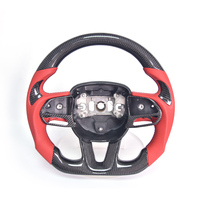 Volant en fibre de carbone véritable forgé pour modification Dodge, avec cuir suédé et cuir perforé, personnalisation et amélioration sur mesure