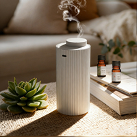 Diffuseur d'huile parfumée sans eau 20 ml en aluminium portable, luxueux et texturé, avec USB Type-C pour voiture et maison