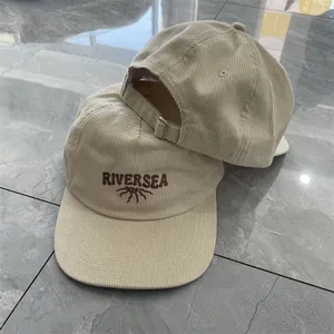 Grosir kustom bordir topi ayah, corduroy bordir 5 panel tidak terstruktur topi Ayah