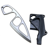 Couteau tactique miniature à suspendre au cou, en métal, EDC, portable, multifonctionnel, à lame fixe, pour la défense personnelle