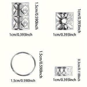 Accesorios para Peinar el Cabello, Anillos de Aleación para Trenzar y Dijes Decorativos, Unisex, Uso Diario, Modernos, Juego de 80 Piezas - Product Image 4