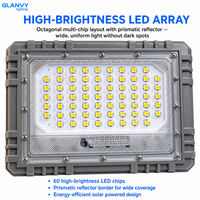 Projecteur solaire LED extérieur IP67 étanche en ABS certifié CE, haute luminosité, rechargeable 50W 100W 200W 300W pour jardin et sécurité