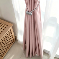 LUYI Sujetadores Magnéticos para Cortinas, Cuerda Tejida con Doble Bola, Hebilla Decorativa para Cortinas, Accesorios para Ventanas de Hogar y Dormitorio