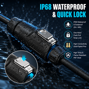 ขั้วต่อแบบวงกลม IP68 CNLINKO LP16 ทำจากพลาสติกทั้งหมด 2 ขา 3 ขา 4 ขา 5 ขา 7 ขา 8 ขา 9 ขา แบบตัวผู้และตัวเมีย สำหรับงานอากาศยาน - Product Image 1