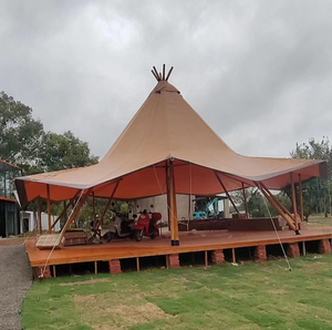 Offre Spéciale extérieur robuste 8m 10m 12m 15m indien Tipi tentes étanche maison préfabriquée en bois toile tissu tipi traction - Product Image 1
