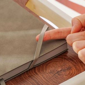 <b>A3</b> Spiral Polyurethane Leather Address Book Softcover High Elasticity Pen Holder with Lining Thick <b>Paper</b> 80 Sheets Promotional - Product Image 4