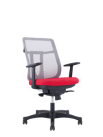 Chaise de bureau exécutive au design moderne personnalisé, ergonomique, pivotante, avec dossier en maille, appui-tête et accoudoirs fixes, et dossier à lattes inclinable pour bureau à domicile