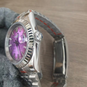 Reloj Mecánico Automático de Acero Inoxidable para Hombre, Color Morado, de Lujo, con Cristal de Zafiro, Resistente al Agua 3BAR, Cierre Plegable de Seguridad - Product Image 3