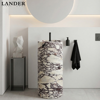 Lavabo en marbre Calacatta Viola Landerstone, lavabo en marbre pour chambre d'hôtel, lavabo de salle de bain