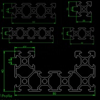 Perfiles de Extrusión de Aluminio Industriales 4080C Negros Plateados de Súper Calidad, Anodizados, Ranura en V, Viga en C, Aleación para Corte y Soldadura