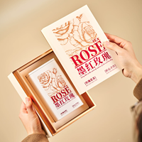 Elegante Scatola Regalo Quadrata Color Crema per Tè alla Rosa, Ecologica e Biodegradabile, Stampa UV Personalizzata, Logo Personalizzato, Vendita all'Ingrosso, Contenitore per Alimenti
