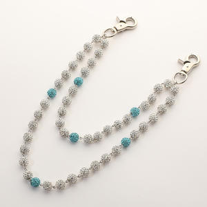 Moda 10mm Bola de discoteca en capas con cuentas Jeans cadena delicada hecha a mano cuentas de diamantes de imitación Hip <span class=keywords><strong>Hop</strong></span> Cadena de bolsillo para hombres y mujeres - Product Image 3