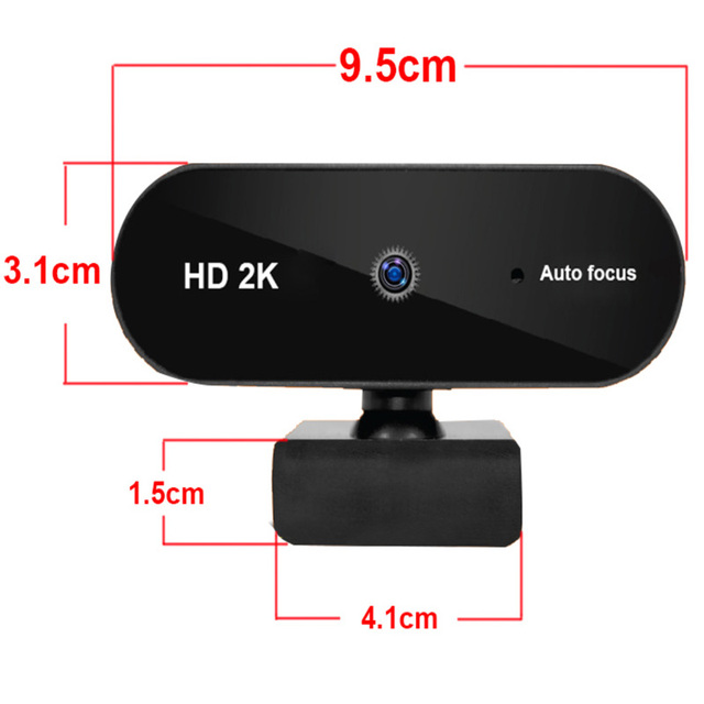 Free Driver 2K FHD USB Camera for Stand Computer Laptop Microphone Auto Focus Lens Webcam