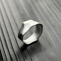 VAF Cool Hip Hop Matte Ring Bague Homme Cincin Pria Punk Stainless Steel Irregular Ring for Men Matter Unregelmabiger Ring