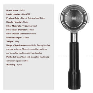 Herramientas de Barista para Café, Portafiltro E61 de 58 mm, Portafiltro de Espresso sin Fondo, Apto para Máquinas de Café con Grupo E61 - Product Image 6