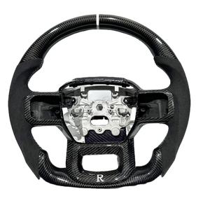 Volant en fibre de carbone véritable noir pour <span class=keywords><strong>Ford</strong></span> <span class=keywords><strong>Raptor</strong></span> 2015 2017 2019 2020 <span class=keywords><strong>2021</strong></span> 2022 F150 avec Alcantara Pièces de voiture Livraison directe - Product Image 1