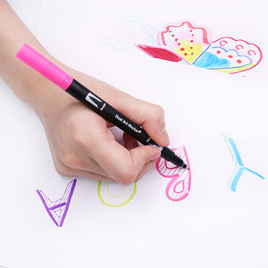 Gran oferta de marcadores acrílicos de doble punta, pincel multicolor de contorno DIY, rotulador de Arte de graffiti duradero de punta fina para dibujar y colorear - Product Image 4