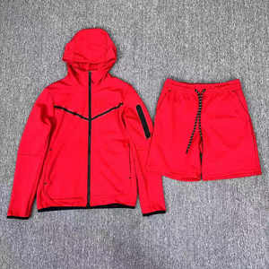 Erkekler için 2025 eğitim fermuar spor elbise katı desen <span class=keywords><strong>Sweatpants</strong></span> ve spor ceket koşu Joggers bahar sezonu için Set - Product Image 4