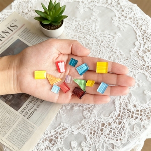 2 Pfund handbemalte Mosaike, DIY-Materialien, gestreiftes vertikales Kristallglas, freistehender Stein, unregelmäßige, vielfältige Formen - Product Image 3