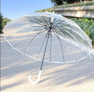 Sản Xuất Bán Buôn Biểu Tượng Tùy Chỉnh Rõ Ràng Ô Người Lớn Parasol Đầy Màu Sắc Trong Suốt Ô Với In Ấn Cho Khuyến Mãi - Product Image 1
